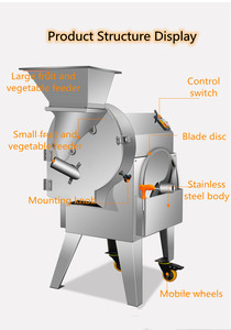 Machine à découper les fruits et légumes multifonctionnelle pour usage commercial, trancheuse, râpeuse, coupe-dés de légumes, coupe-légumes - Product Image 6