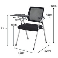 Meilleure vente en gros chaise de formation pliable en maille métallique empilable multicolore avec tablette pour écrire