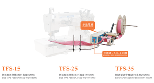 Dispositif de dosage latéral élastique sans tension à moteur pas à pas RONMACK TFS-15, programmable pour machine à point de chaînette à plat - Product Image 2