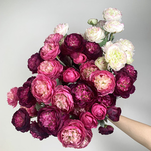 <span class=keywords><strong>Fiore</strong></span> Artificiale di Peonia in Seta di Alta Qualità a 3 Teste, <span class=keywords><strong>Fiore</strong></span> Decorativo per Casa, Matrimoni <span class=keywords><strong>e</strong></span> Feste, Rosa Polveroso - Product Image 3