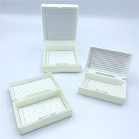 PP OEM Custom Logo White Glass Slide Storage Box for Lab with MOQ 1pcs