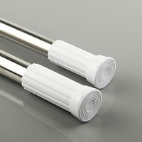 Tringle à rideau réglable en acier inoxydable sans perçage pour douche, salle de bain, fenêtre, logo personnalisé, vente en gros