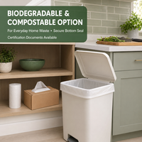 Sacs poubelles plats de grande taille, résistants et compostables EN 13432, sur mesure, pour cuisine, fournisseur en gros double usine OEM ODM