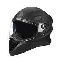 Casque de moto intégral ABS noir - Prêt à l'emploi - Certifié DOT et 3C - Unisexe - Direct usine