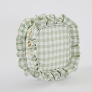 مخزون keymul النعناع S <span class=keywords><strong>M</strong></span> L XL جينغهام مع سحاب إغلاق شخصية السفر سحاب الحقيبة الهدايا لها منقوشة حقيبة مكياج تكدرت - Product Image 5