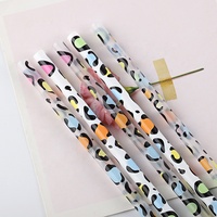 Pailles rigides en PP imprimées couleur, motif léopard, diamètre 7,3 mm, en stock, pour l'exportation (produit phare)