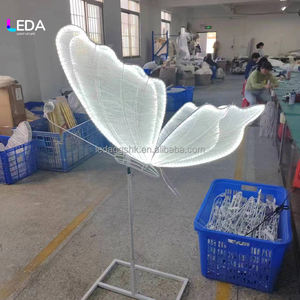 LEDA Wedding Aisle Decorative Butterfly Lamp Events Party Stage <b>Backdrop</b> LED Light Glow Butterfly <b>Stand</b> - Product Image 4
