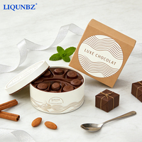 Boîte à chocolat ronde de luxe personnalisée, emballage en carton rigide, boîte cadeau avec couvercle