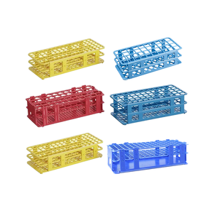 Support de tubes à essai coloré à 40 trous de 16 mm, support de tubes en plastique de laboratoire pour tubes d'échantillons - Product Image 1