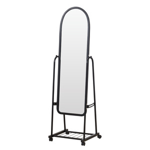 Miroir moderne debout de cadre de plancher de vente chaude avec le miroir debout de plancher de ménage de roue, miroir debout bon marché - Product Image 2