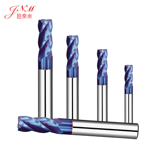 JNM HRC65 4-Flute Nano Blue Coated Solid <strong>Carbide</strong> Corner Radius <strong>End</strong> <strong>Mill</strong> R0.3 for CNC Milling Machining / Steel - Product Image 2