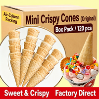 Mini cornets croustillants pour décoration de gâteaux, desserts, vente en gros, 1 pièce par boîte, marque HZH, origine Henan, forme circulaire