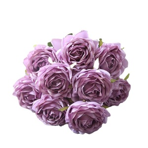 ช่อดอกกุหลาบผ้าไหมประดิษฐ์สำหรับตกแต่งงานแต่งงาน 10 หัว สีชมพู - Product Image 5
