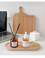 Plateau de présentation ovale en bois de style nordique pour outils de manucure, cosmétiques, bijoux et décoration intérieure – Vente en gros