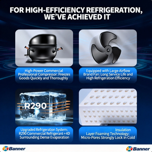 Vetrina Refrigerata per Gelati con 4 Ruote, Sbrinamento Manuale, Coperchio in Vetro, <span class=keywords><strong>Attrezzatura</strong></span> di Refrigerazione Professionale - Product Image 4