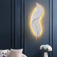 Appliques murales modernes de 90 cm avec motif plume, lampes murales LED d'intérieur, projet hôtelier et villa, résine décorative de haute qualité pour la maison
