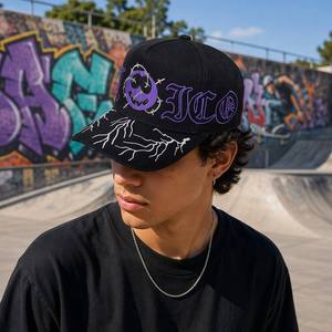High Quality Customized 5 Panel Baseball <strong>Cap</strong> 3d Embossed Logo Gorras <strong>Flat</strong> Brim Hip Hop Style Baseball <strong>Cap</strong> for <strong>Men</strong> - Product Image 2