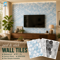 Autocollant mural pour salle de classe, imperméable, 3D, auto-adhésif, écologique, moderne, en forme de carreaux hexagonaux, papier peint à décoller pour la cuisine, décoration de la maison