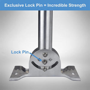 <span class=keywords><strong>Antena</strong></span> JH-Mech, poste de TV, soporte de bloqueo de pivote ajustable Universal para exteriores, <span class=keywords><strong>antena</strong></span> de montaje en pared de acero inoxidable sólido negro - Product Image 2