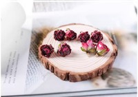 Délicat à la mode fleur séchée goutte à goutte colle fleur pendentif 3D vraie fleur Rose perle pour bricolage boucles d'oreilles collier Bracelet accessoires