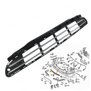 Rejilla de Ventilación de Aire para Parachoques Delantero de Mercedes-Benz Clase C W203 2038801005, Pieza de Repuesto de Plástico - Product Image 3