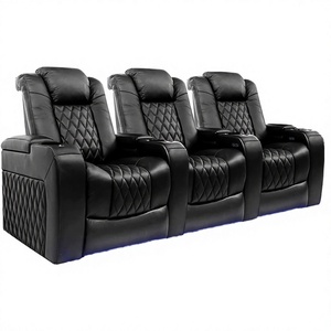 Fauteuil inclinable électrique haut de gamme en cuir véritable pour cinéma maison VIP, personnalisable, mobilier de cinéma privé - Product Image 4