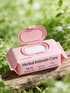 Одноразовые женские салфетки из нетканого материала с травами для интимной гигиены, не требующие смывания, освежающие, стерилизующие, для домашнего использования, в упаковке-пакете - Product Image 4