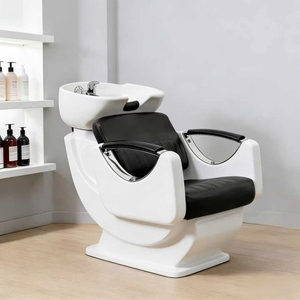 Ceramic Basin Hair Salon Sitting Style Shampoo <b>Bed</b> High-<b>end</b> Fiberglass Hair <b>Bed</b> Minimalist Style Shampoo Chair - Product Image 4
