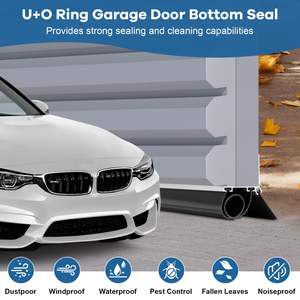 Kit de joint de bas de porte de garage robuste de 16,5 pieds avec brosse, forme U et O, rail en aluminium avec bande de brosse, <span class=keywords><strong>anti</strong></span>-rongeurs, <span class=keywords><strong>anti</strong></span>-poussière, de remplacement - Product Image 3