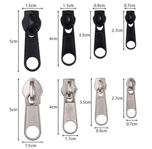 3 #   5 #   8 #   10 #   Kit de réparation de fermetures éclair : Tête de <span class=keywords><strong>fermeture</strong></span> éclair universelle de remplacement facile à réparer pour fermetures éclair cassées ou usées - Product Image 1