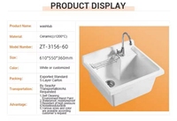 Évier de cuisine en céramique pour la production industrielle, vente en gros, lavabo simple pour le lavage des vêtements, évier de lavanderie