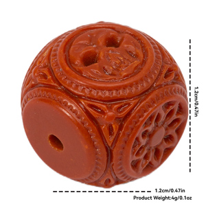 Màu Đỏ Cinnabar hình thoi chạm khắc sơn mài Cinnabar Bead thời trang của phụ nữ tự làm đồ trang sức tìm kiếm thêm hình dạng cho lựa chọn - Product Image 3