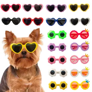 Cute Flower Heart Crown Cat Dog Sunglasses Colorful Pet Eye Wear Glasses for Puppy Kitten