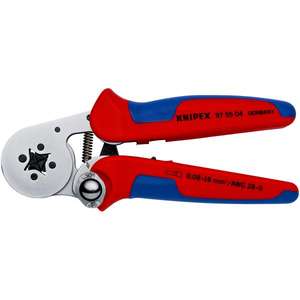 KNIPEX - 97 55 04 Pince pour cosses à douille avec réglage automatique pour sertissage latéral, revêtue de maté chromé à deux composants - Product Image 1