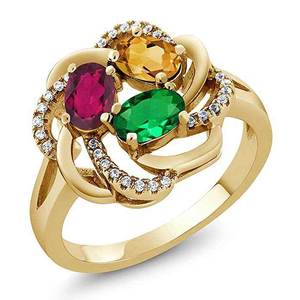 Anello Floreale Colorato per Donne, Accessorio Creativo in Tono Argento per Feste, Regalo di Moda - Product Image 4