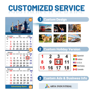 Calendario Chino Tradicional de Alta Calidad, Calendario de Pared de Papel <span class=keywords><strong>con</strong></span> Logotipo Personalizado, Calendario de Pared de 3 Meses para Regalos Corporativos - Product Image 4