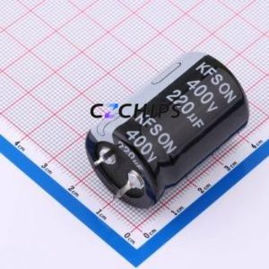 KN221M40025*35A Snap-in Aluminum Electrolytic Capacitor Through hole Component (THT),D25xL35mm 220uF 20% 400V 10mm - Product Image 1
