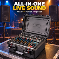 Console de mixage audio professionnelle avec amplificateur intégré, effets DSP et flight case pour DJ, scène, karaoké, système de sonorisation PA