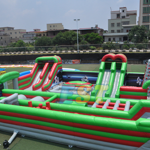 Terrain <span class=keywords><strong>de</strong></span> jeux extérieur commercial bon marché parc gonflable parc d'attractions gonflable parcours du combattant château gonflable avec toboggan pour les enfants - Product Image 4
