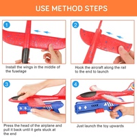 Nouveauté 2022 Avion en mousse à lancer avec lanceur d'avion Éjection en un clic Tir à la catapulte Jouets d'avion pour enfants