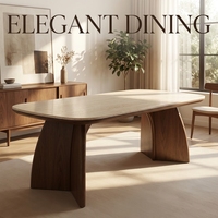 Table et chaises en bois massif, style moderne minimaliste italien, table rectangulaire haut de gamme