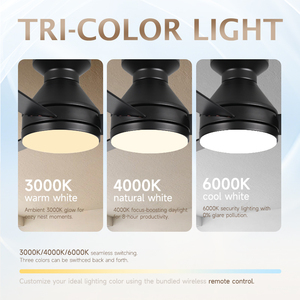 Hiện đại thông minh 42 inch 3 Blades Đen DC Motor LED quạt trần với ánh sáng và điều khiển từ xa cho nhà phòng khách hoặc phòng ngủ - Product Image 2