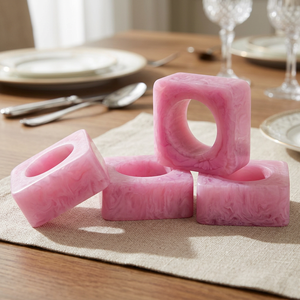 Wholesale <b>Resin</b> Napkin <b>Rings</b> 2.5cm Width Modern Design Party Dining Table Decoration Durable Price - Product Image 1