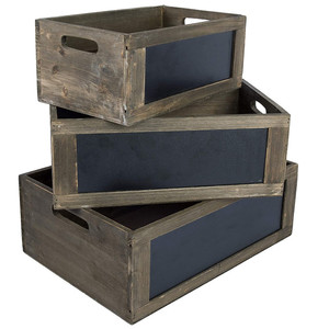 Big capacity rustic sturdy home decorative handmade wine unfinished solid wood crates