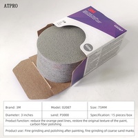 15 pièces 3M 02087 Papier abrasif rond pour sablage Tnzact 3 pouces 75mm grain 3000