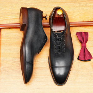 Zapatos Oxford de Tres Piezas de Estilo Británico para Hombre, de Cuero Genuino de Alta Gama, con Tacón Bajo, Formales para Negocios, con Punta Redonda, Impermeables para Otoño - Product Image 4