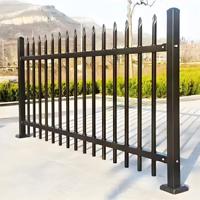 Valla de Jardín de Acero Moderna, Valla de Metal de Acero Galvanizado Negro 6x8, Valla de Seguridad de Hierro Forjado Plana con Recubrimiento en Polvo Termocontraíble