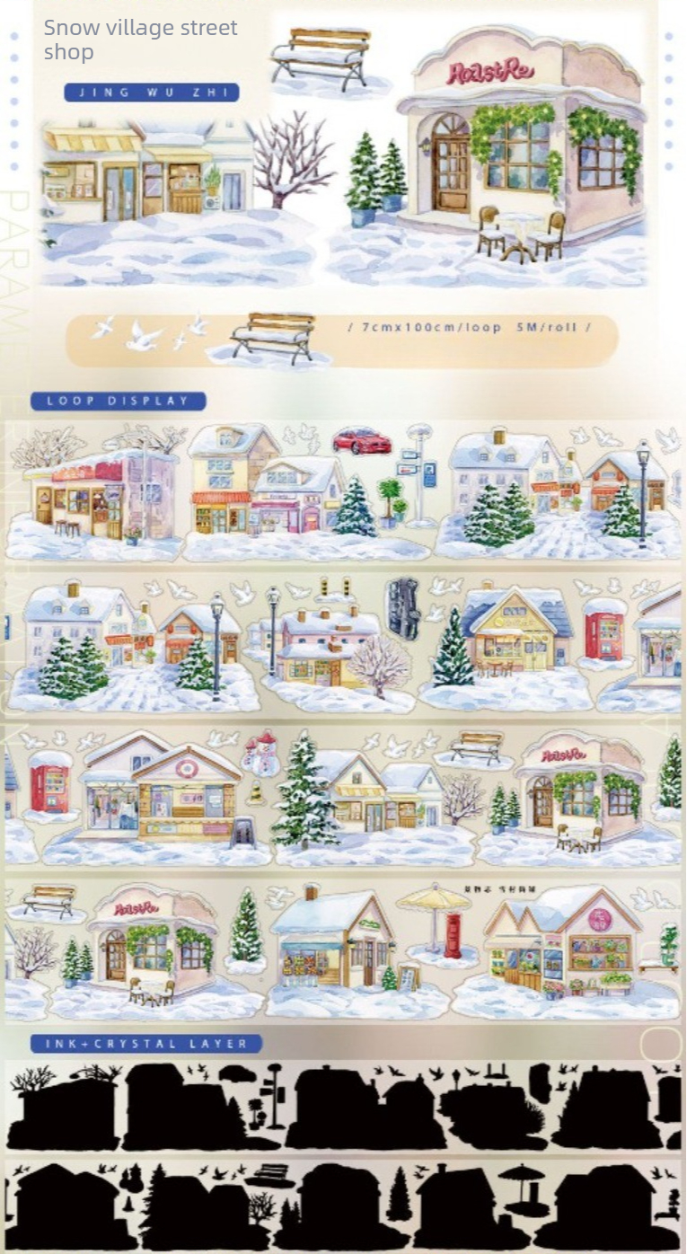 7 boutiques de rue du village des neiges-blanc