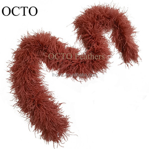 Haute <span class=keywords><strong>Couture</strong></span> 8 Plis Événements Fête Moelleux Plume Coupe Vêtements <span class=keywords><strong>Couture</strong></span> Deluxe Teint Couleur Plume D'autruche Boa - Product Image 3