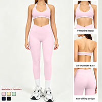 Conjunto de Danza para Mujer, Sujetador Deportivo Sin Costuras y Leggings de Cintura Alta para Clases de Danza, Gimnasio, Entrenamiento Físico, Uso Diario y Práctica